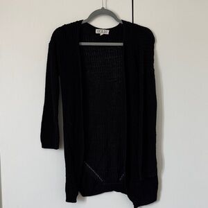 Black Women's Knit Cardigan Sweater